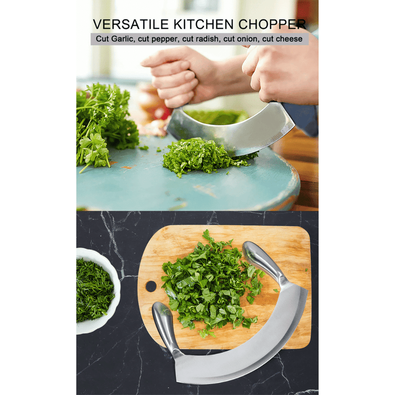 8.5'' STAINLESS STEEL MEZZALUNA KNIFE PIZZA CUTTER GW STORE