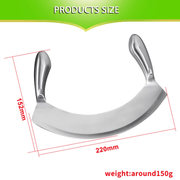 8.5'' STAINLESS STEEL MEZZALUNA KNIFE PIZZA CUTTER GW STORE